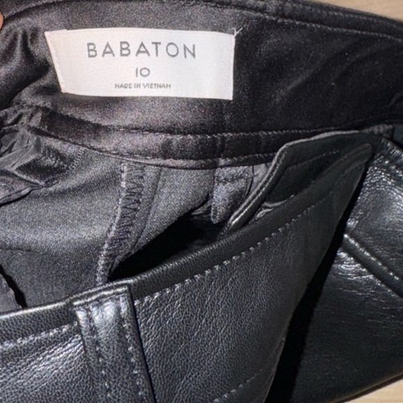 Babaton black faux leather Straight-Leg Pants - Picture 3 of 4